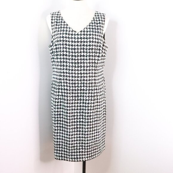 Virgo Womens 14 Petite 2pc Houndstooth Blazer Suit Jacket & Reversible Dress Set - Picture 7 of 14